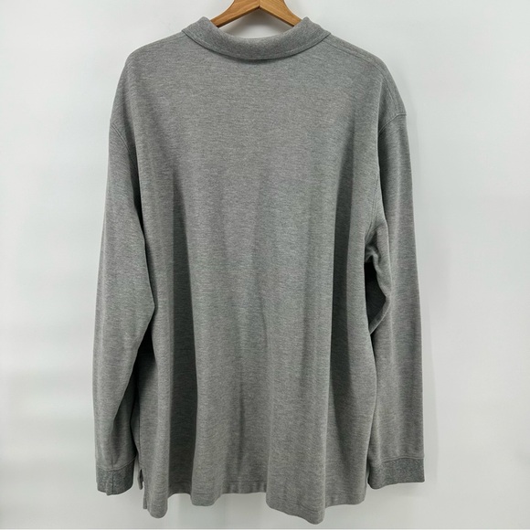 L.L.Bean Double L Polo Shirt Men 2XL Gray Long Sleeve Traditional Fit Knit - Picture 4 of 7